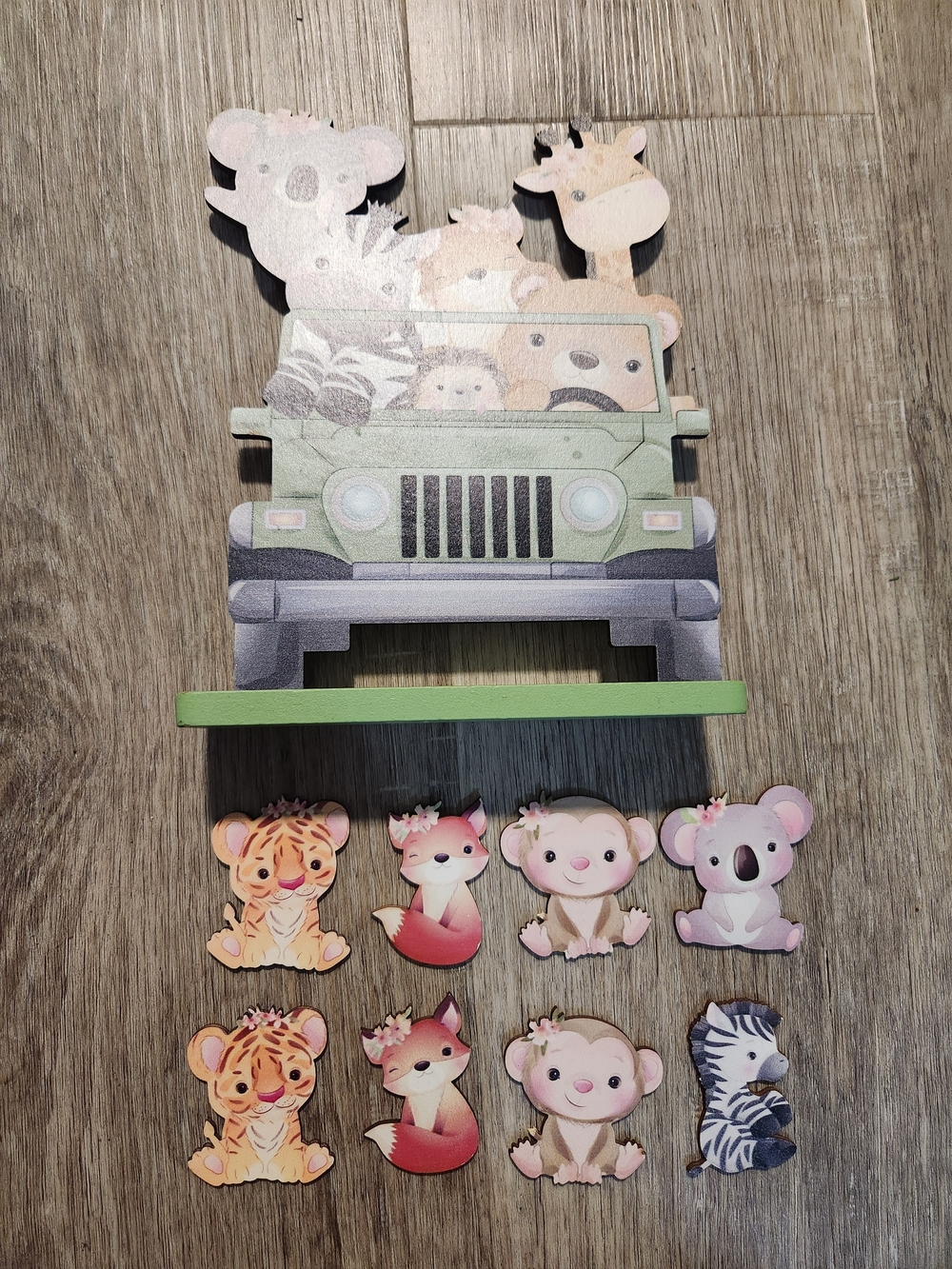 Wooden Safari Animal Nursery/Shower/Birthday Decoration